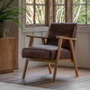Gallery Direct Neyland Vintage Brown Leather Armchair – Modern