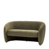 Gallery Direct Curvo Moss Green Fabric 2‑Seater Sofa – Modern