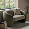 Gallery Direct Curvo Moss Green Fabric 2‑Seater Sofa – Modern
