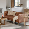 Gallery Direct Dalton Antique Brown Leather Sofa – Modern