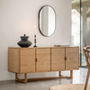 Gallery Direct Craft Natural Oak 4 Door Sideboard