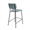 Counter Chair Grey Blue Velvet - Benson