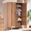 Modern Scandi Solid Oak Wardrobe 100 cm wide - Forrest