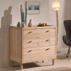 Natural Modern Oak Rustic Chest of 3 Drawers 100 cm - Forrest Kids