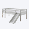 White Wood Mid Sleeper Bed With Slide 90x200cm Scandi Pino