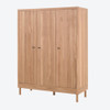 Large Solid Oak Wardrobe 3-Door Scandi Style 138 cm - Forrest