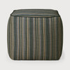 Ethnicraft Zahara Striped Outdoor Pouf - Blue