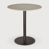 Ethnicraft Blend 70cm Outdoor Bistro Table -Light Grey & Bronze