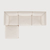 Ethnicraft Teak Monocle Outdoor White Modular Sofa Set 4 -Left