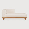 Ethnicraft Teak Monocle Outdoor White Single Chaise - Left