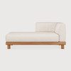 Ethnicraft Teak Monocle Outdoor White Single Chaise - Right