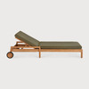 Ethnicraft Teak Outdoor Adjustable Lounger Jack Green Cushions