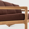 Ethnicraft Teak Outdoor 3 Seat Sofa Jack Burgundy Cushions
