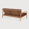 Ethnicraft Teak Outdoor 2 Seat Sofa Jack Burgundy Cushions