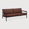 Ethnicraft Black Outdoor 2 Seat Sofa Jack Burgundy Cushions