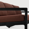 Ethnicraft Teak Black Outdoor 3 Seat Sofa Jack Burgundy Cushions