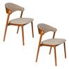 Dining Chair Dark Wood & Beige - Babington