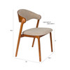 Dining Chair Dark Wood & Beige - Babington
