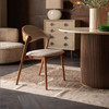 Dining Chair Dark Wood & Beige - Babington