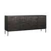 Ethnicraft Charcoal Black 4 Door Sideboard Grooves