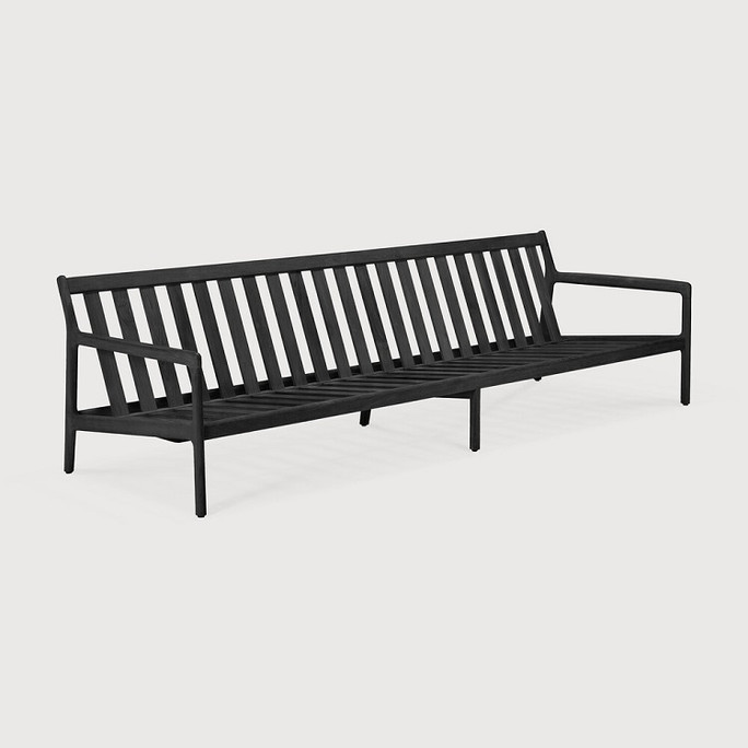 Ethnicraft Black Teak Jack Outdoor 3 Seat Sofa Frame