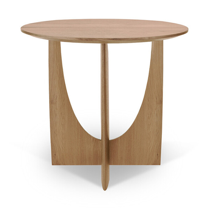 Ethnicraft Oak Geometric Side Table