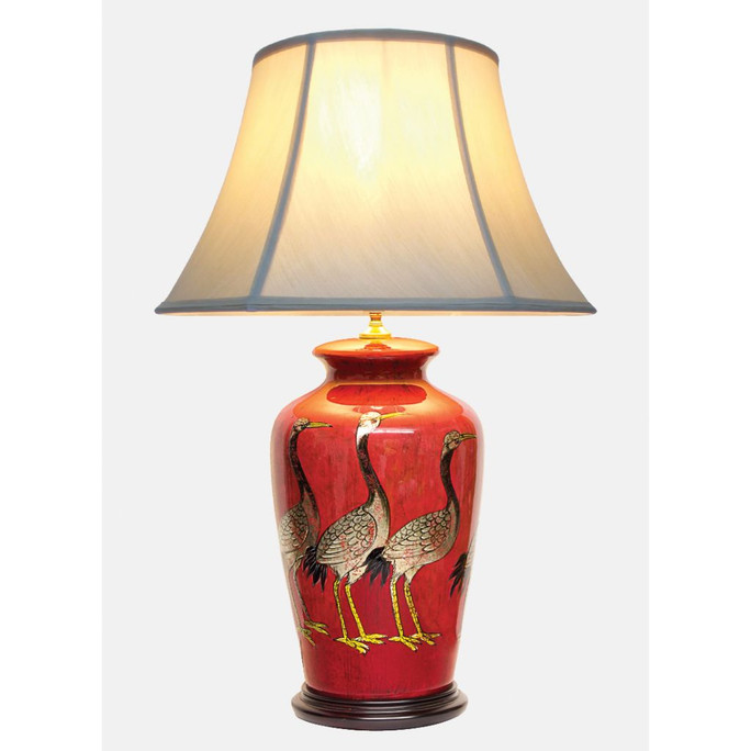 Pair of Oriental Table Lamps - Crane