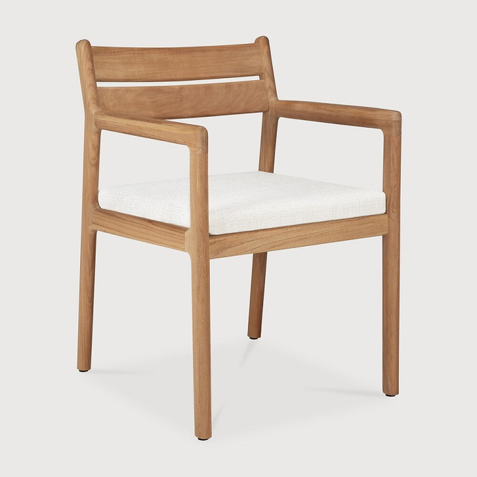 Ethnicraft Jack Teak Outdoor Dining Chair Off White