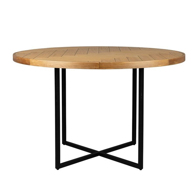 Dutch Bone Class Round Dining Table - Oak