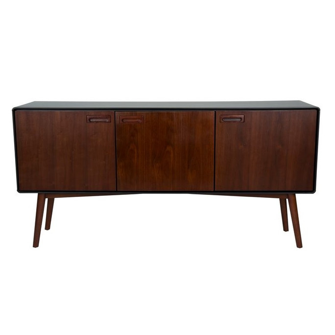 Retro Walnut & Black Sideboard -  JuJu