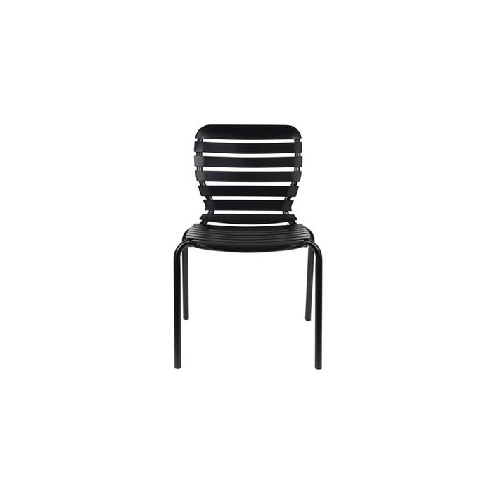 Jet Black Aluminium Pair of 2 Outdoor Chairs - Vondel