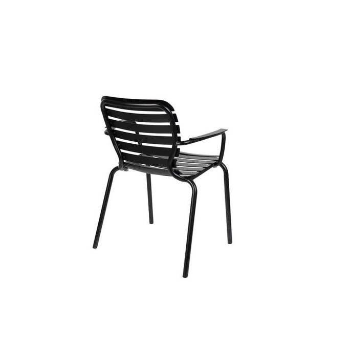 Jet Black Aluminium Pair of 2 Outdoor Armchairs - Vondel