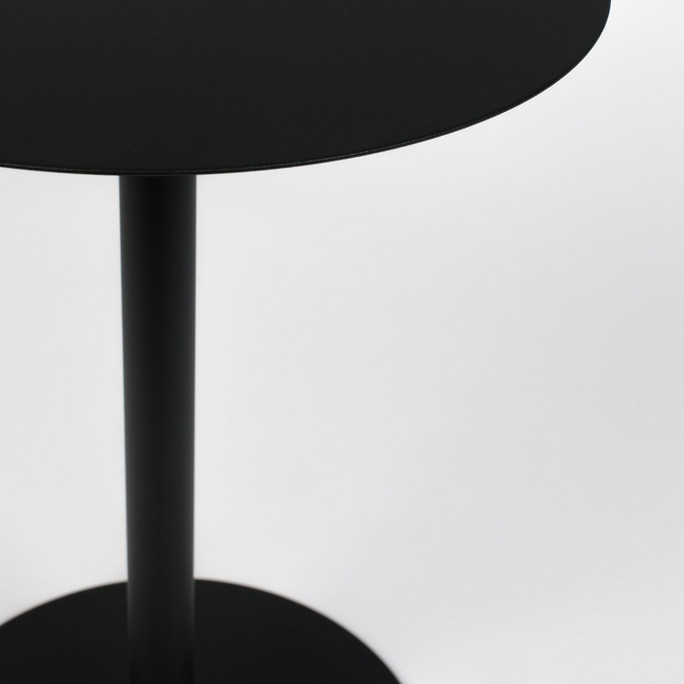 Midnight Black Metal Outdoor Side Table  - Snow