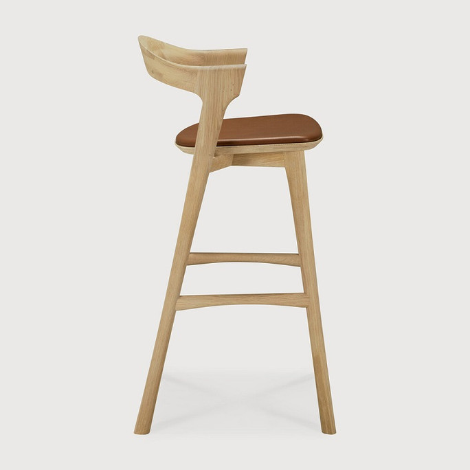 Ethnicraft Bok Bar Chair Oak & Sienna Leather
