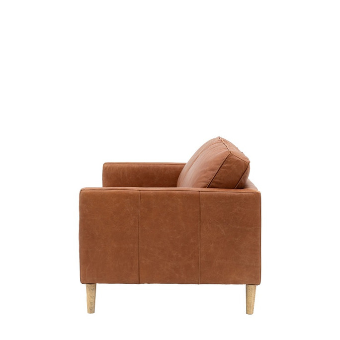 Gallery Direct Osborne Brown Leather 3‑Seater Sofa – Modern