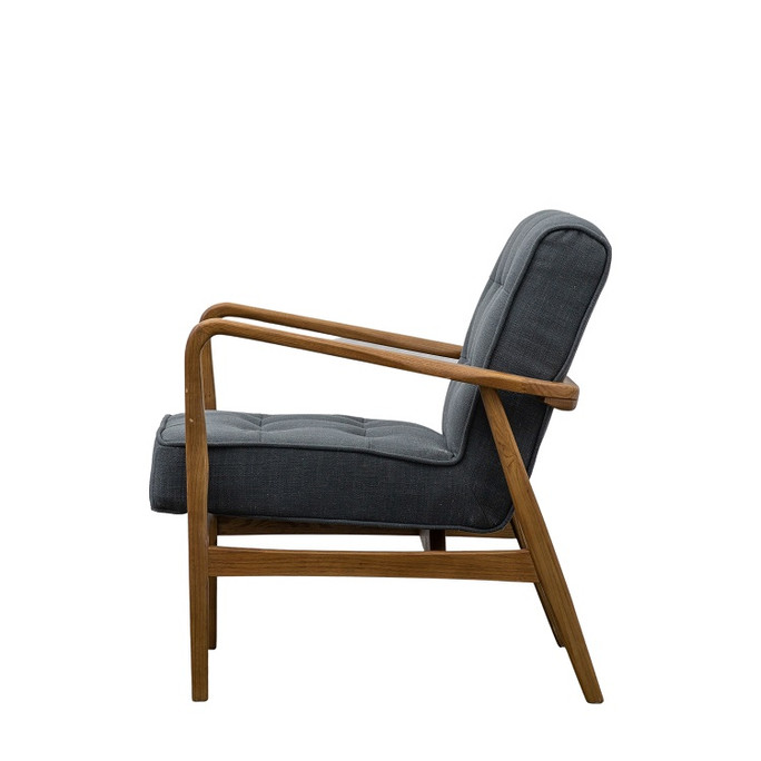 Gallery Direct Humber Dark Grey Linen Armchair – Modern