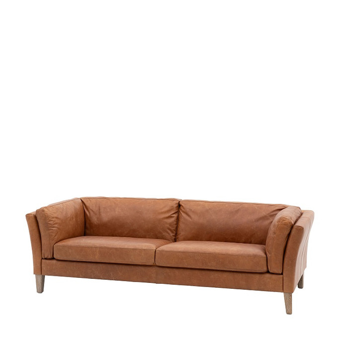 Gallery Direct Ebury Brown Leather 3‑Seater Sofa – Modern Gallery Direct Ebury Brown Leather 3‑Seater Sofa – Modern