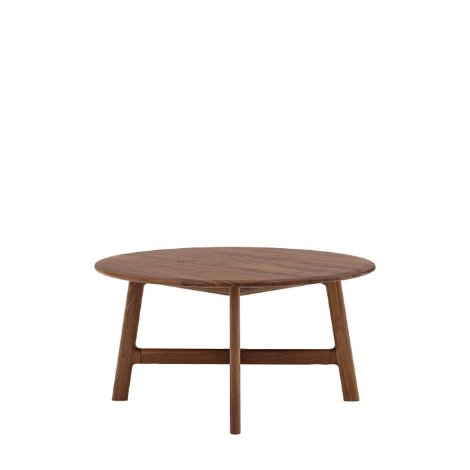 Gallery Direct Madrid Walnut Round Coffee Table 80x80x40 Gallery Direct Madrid Walnut Round Coffee Table 80x80x40