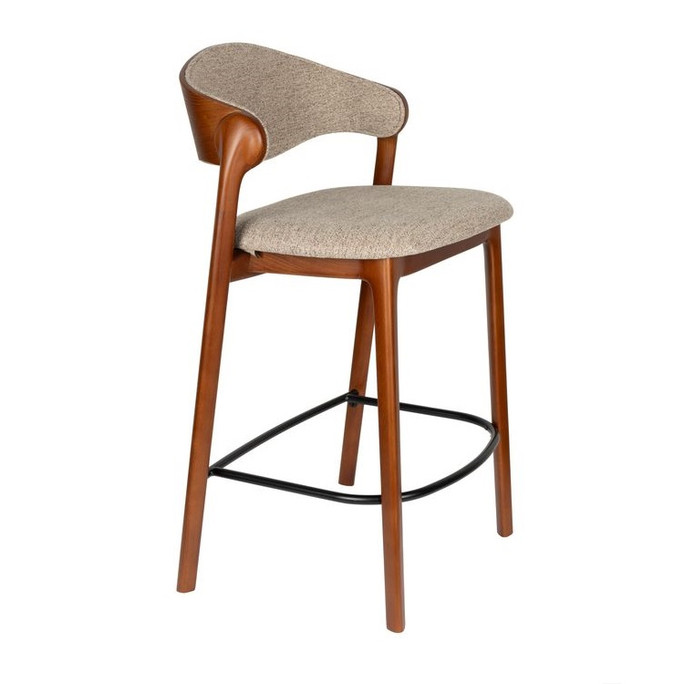 Counter Chair Dark Wood & Beige - Babington