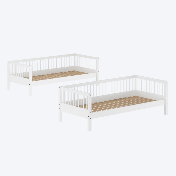 White Spindle Bunk Bed Premium Beech Wood 90x200cm - Forrest