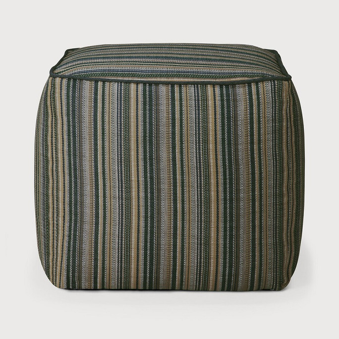 Ethnicraft Zahara Striped Outdoor Pouf - Blue
