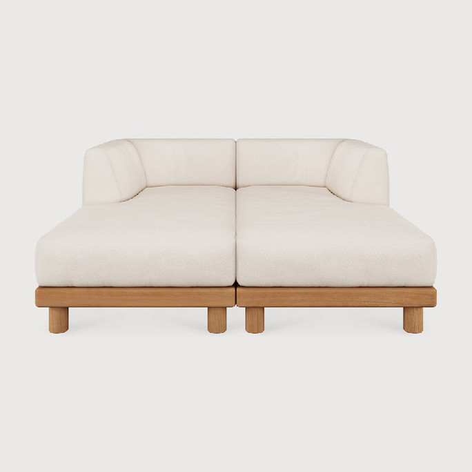Ethnicraft Teak Monocle Outdoor White Modular Sofa Set 8