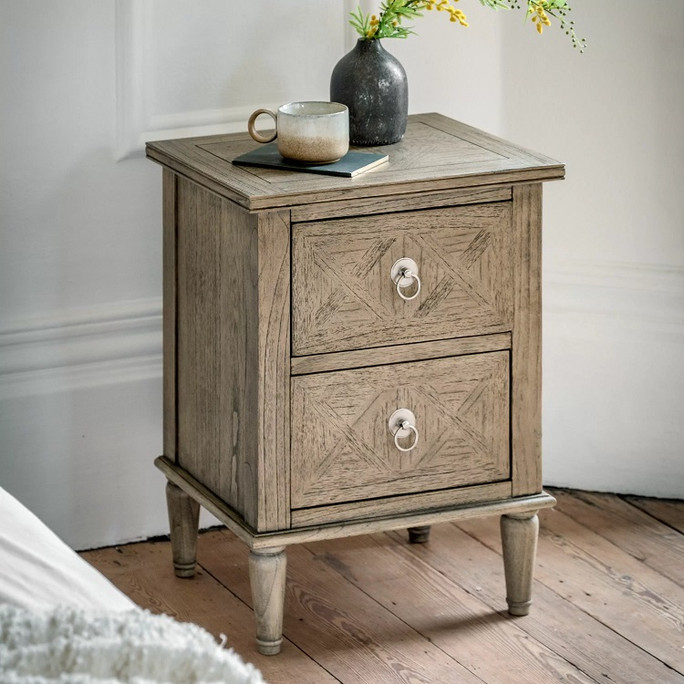 Mustique 2 Drawer Bedside Table Hudson Living