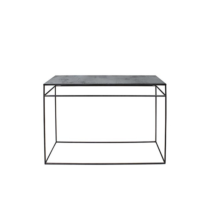 Ethnicraft Notre Monde Charcoal Heavy Aged Mirror Console Table