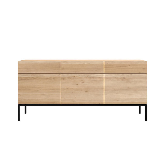 Ethnicraft Oak Sideboard Ligna 3 Door Black