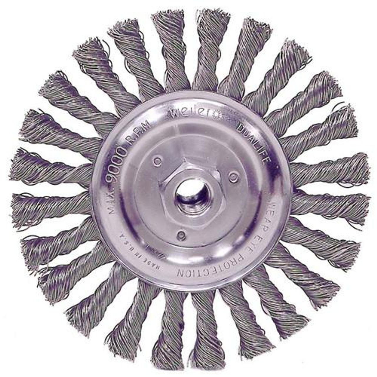 Weiler 36024 6" Filler Pass Brush, .025 Steel Wire, 5/8"-11 A.H.