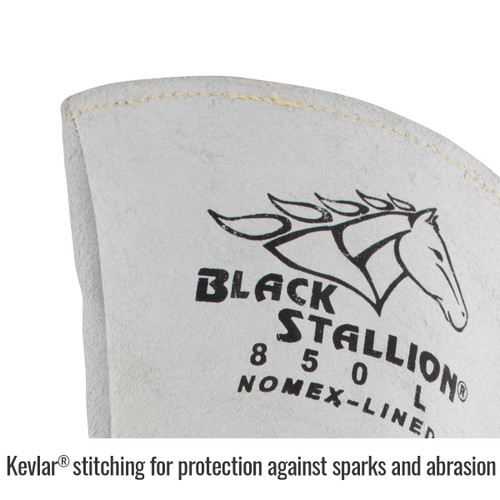 850 Elkskin Stick Glove with Nomex® Lined Back, Black Stallion