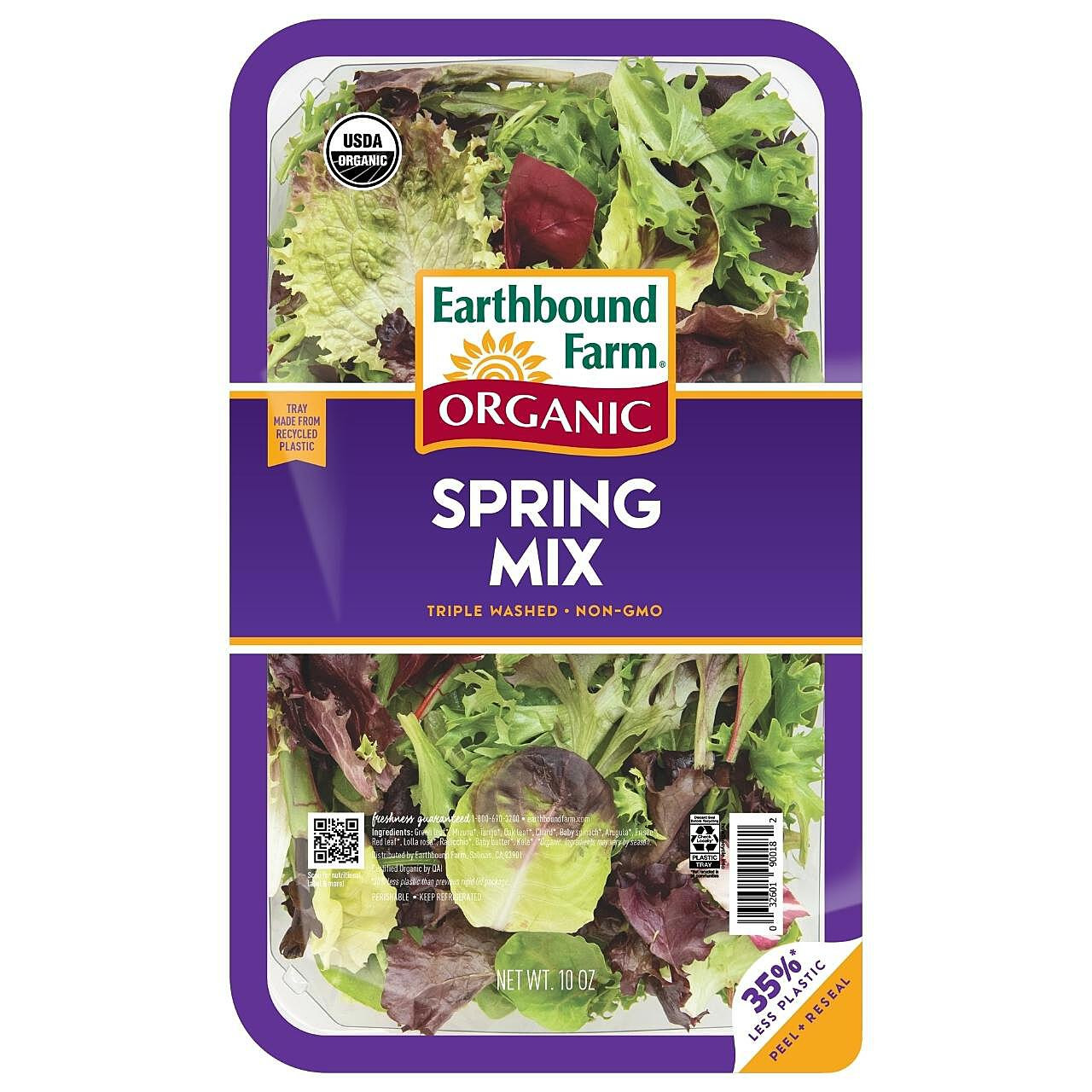 PFSALSPRORA Earthbound Farm Organic Spring Mix (6/10OZ CLM) Pacific