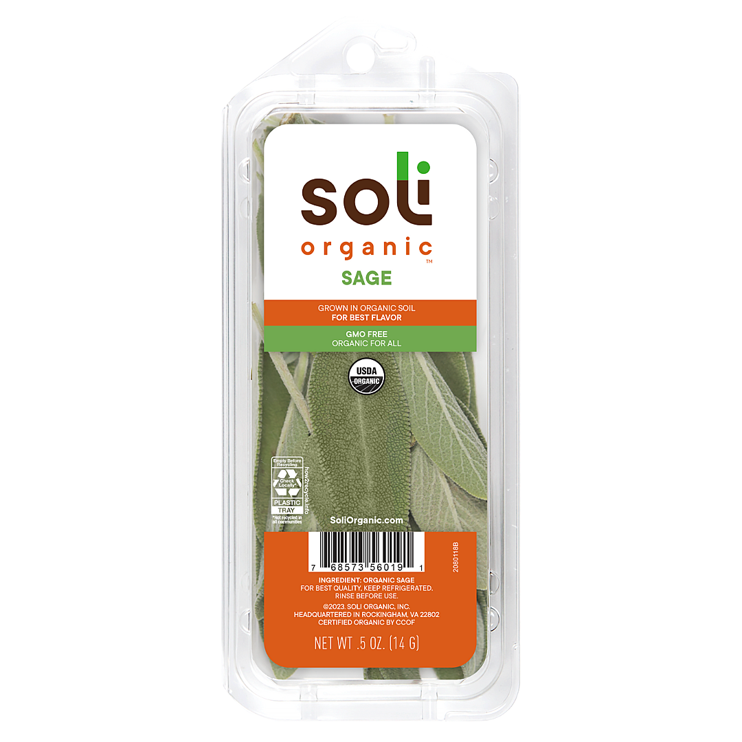 HERSAG.5ZOR | Organic Sage (0.5OZ CLAM) - Pacific Coast Fresh Co.
