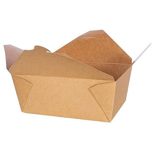 #3 Kraft Paper To Go Food Container Vented 66oz 8"x6"x2.5" 200ct